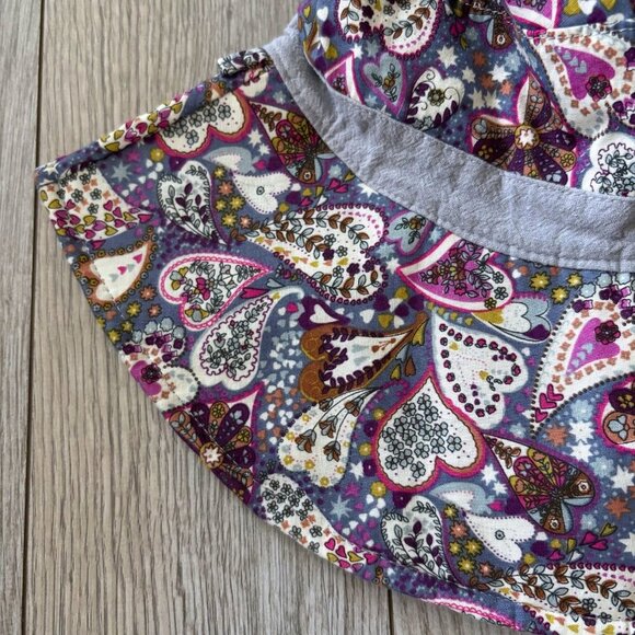 Wide Brim Sun Hat with Heart Paisley Pattern and Adjustable Chin Strap Gardening - Picture 3 of 11